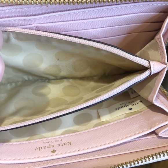 KATE SPADE Faux Pink Bow Full Zip Continental Wallet - Picture 9 of 15